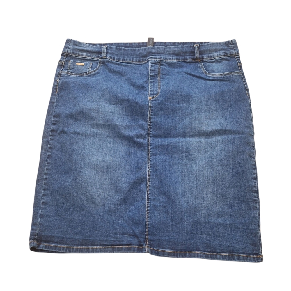 Esteez Stretch Denim Knee Length Pencil Skirt, Sz 20
